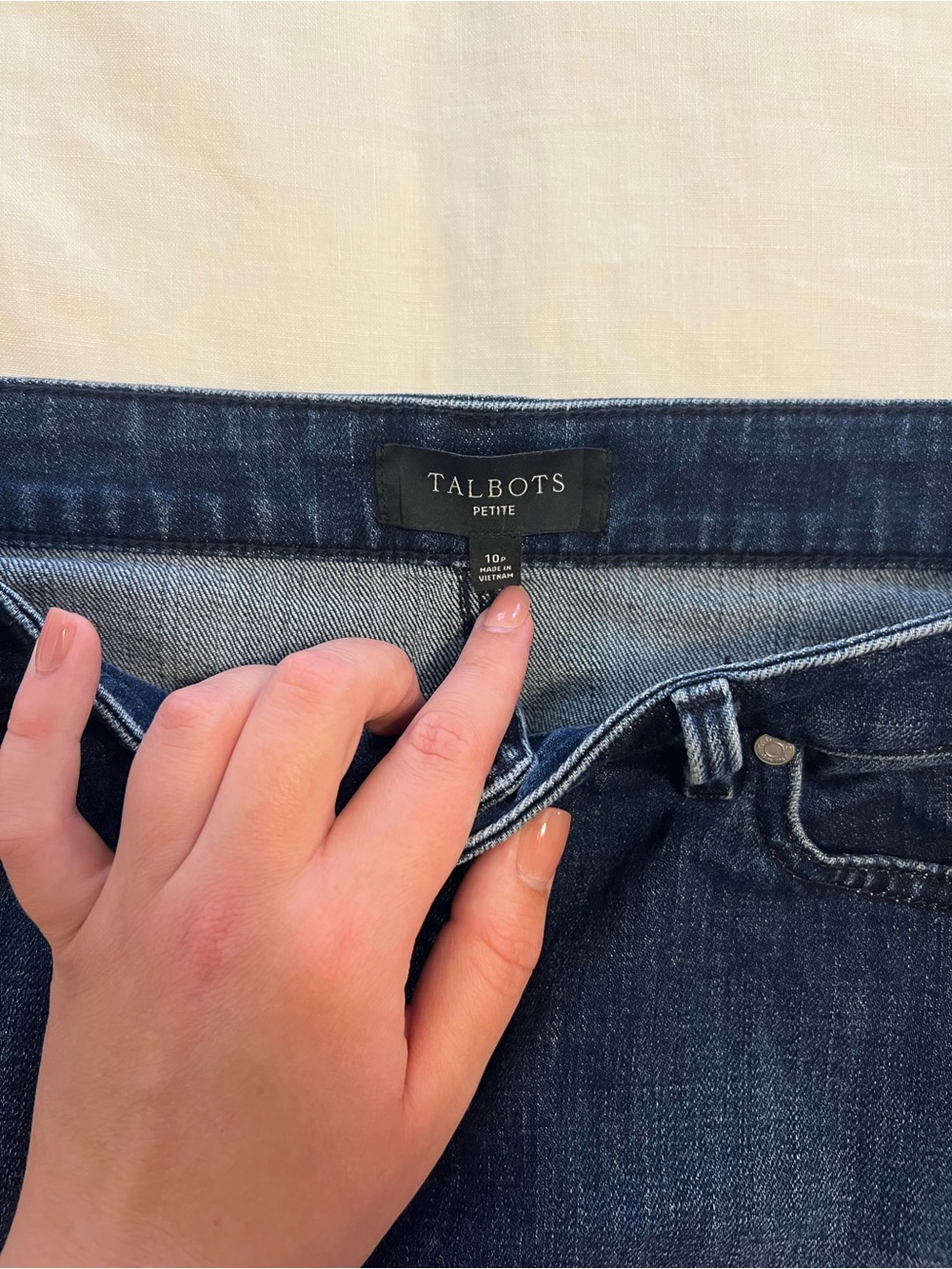 Talbots Petite Straight Denim Skirt Size 10P Classic Jean Skirt - Picture 6 of 6